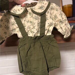 Flannel Green Floral Bubble 2pc